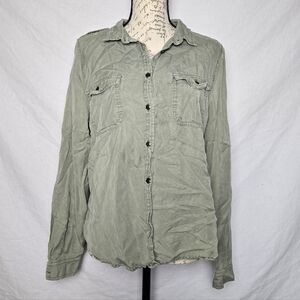 Universal Thread Olive Green Lyocell Utility Button Down Shirt - Small